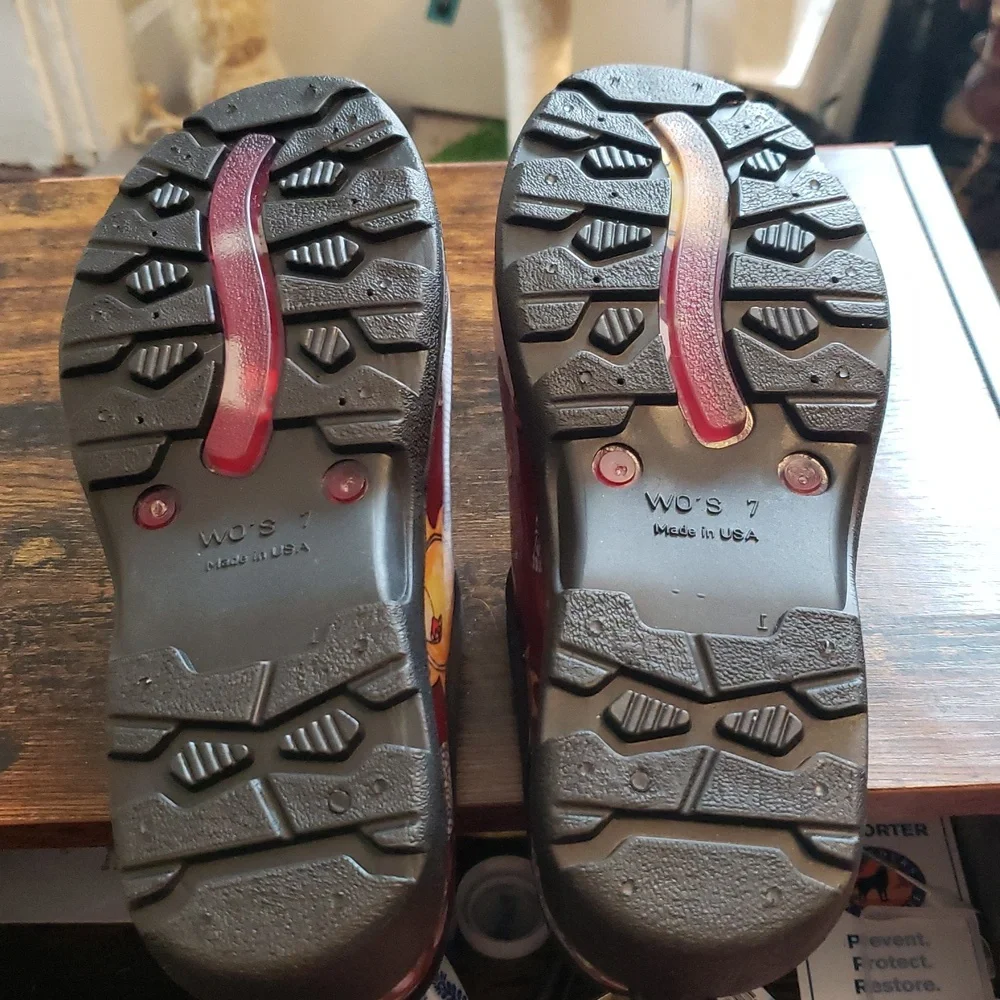 Sloggers Waterproof Rain and Garden Red Barn Chicken Print Clogs - Picture 9 of 12